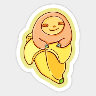 Sloth in a banana Sticker